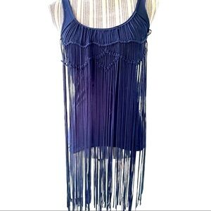 𝅺wet seal, tank top, size small, macramé and fringe on the front only